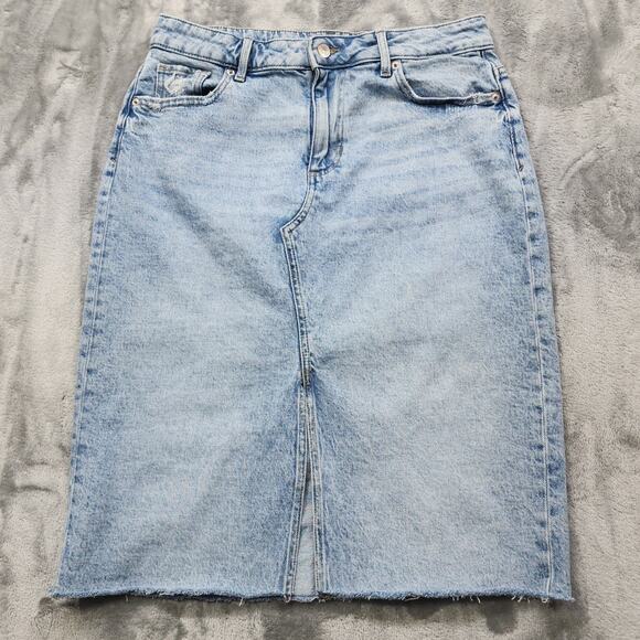 Maurices M. Jeans Skirt Womens 10 Blue High Rise Pencil Front Slit Stretch Denim - Picture 1 of 10